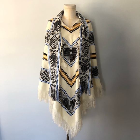 Yellow Fringe Poncho | Poshmark